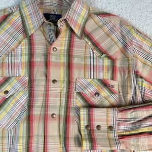 Wrangler Twenty Xtreme Plaid Western Snap Shirt Men's Medium Multicolor $65